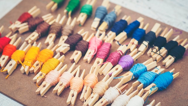 Kolorowe nici i wzór